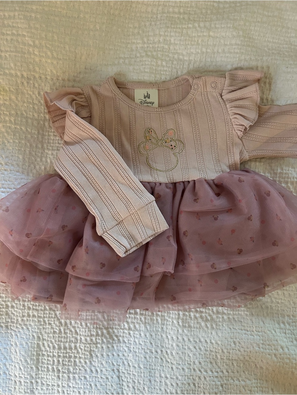 Disney Baby Light Pink Minnie Outline Dress